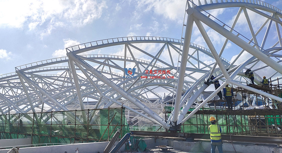 工程進度全速推進，PTFE膜材張拉在即！