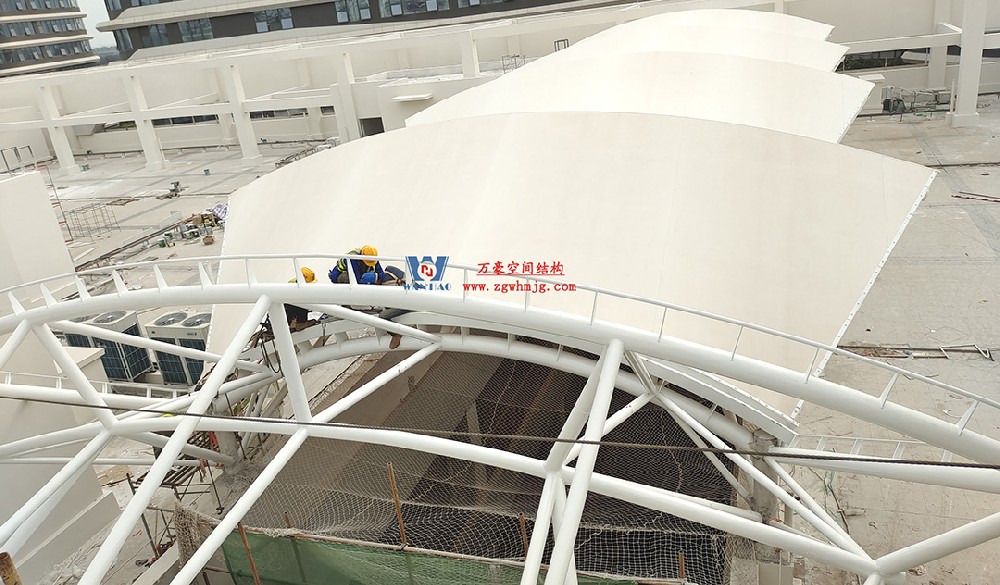 工程進(jìn)度全速推進(jìn)，PTFE膜材張拉在即！