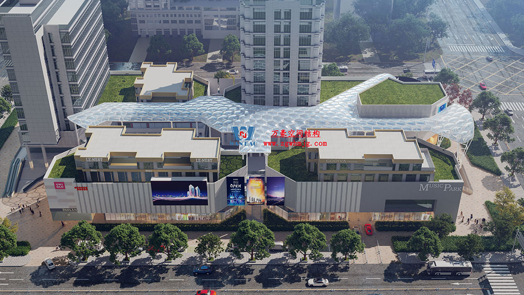 已完工，這個ETFE氣枕商業(yè)天幕閃亮登場！